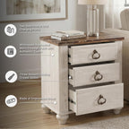 Signature Design by Ashley Willowton 2 Drawer Nightstand, Whitewash | Engineered wood construction, Whitewash finish, Dual USB charging ports, Smooth-gliding drawers, Tall nightstand