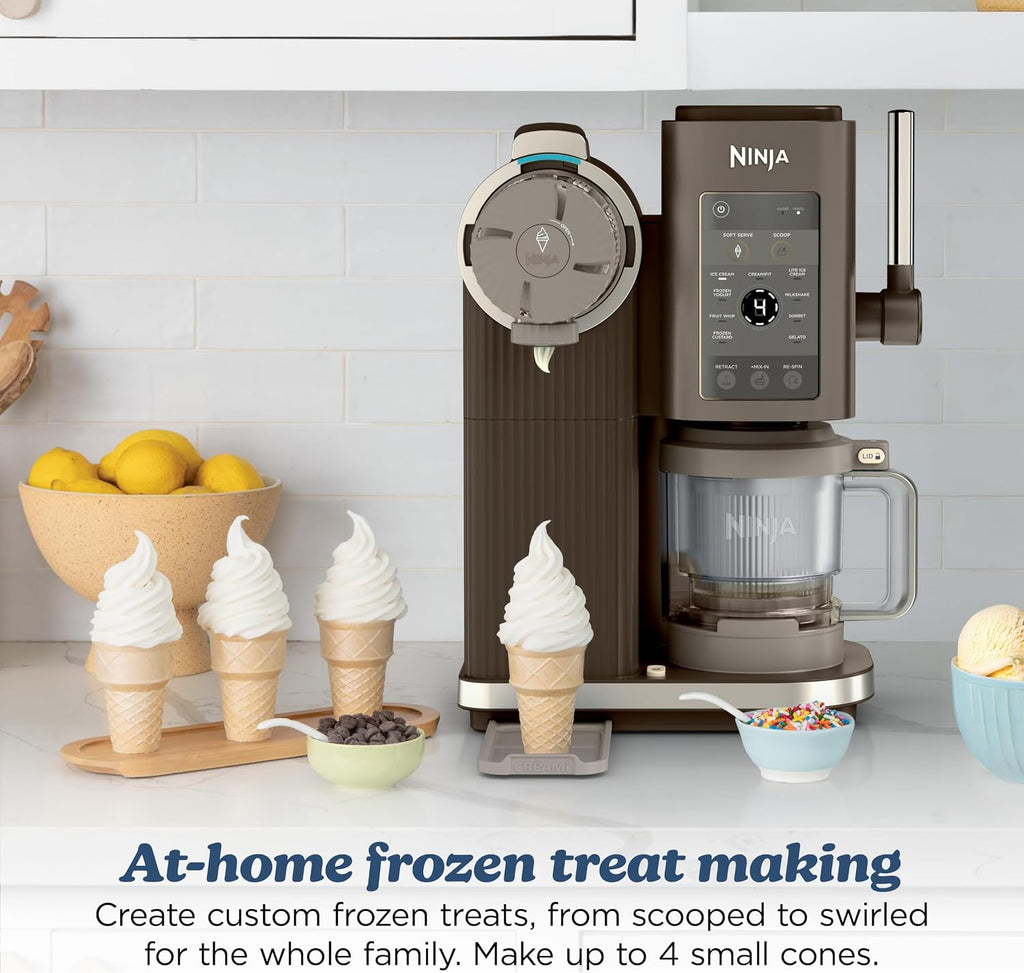 Ninja Creami Scoop & Swirl 13-in-1 Ice Cream and Soft Serve Maker, NC701BR | Ninja Creami Scoop and Swirl turns almost anything into ice cream and soft serve at a button touch, scooped or swirled