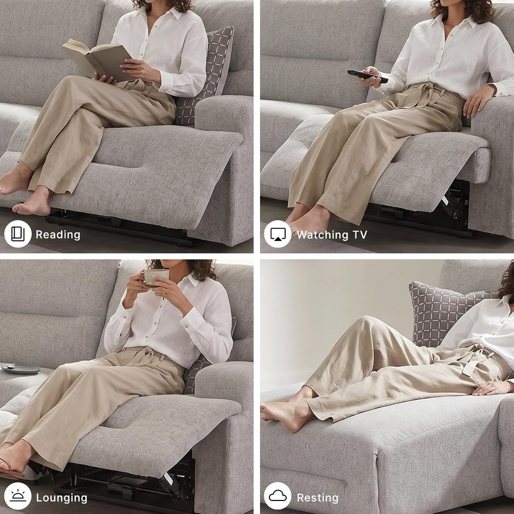 Signature Design by Ashley 3-Piece Modular Power Reclining Sectional | L-shape zero-gravity recline, Stain-resistant Next-Gen Nuvella fabric, Fits 36-inch doorway, Acklen Place Series