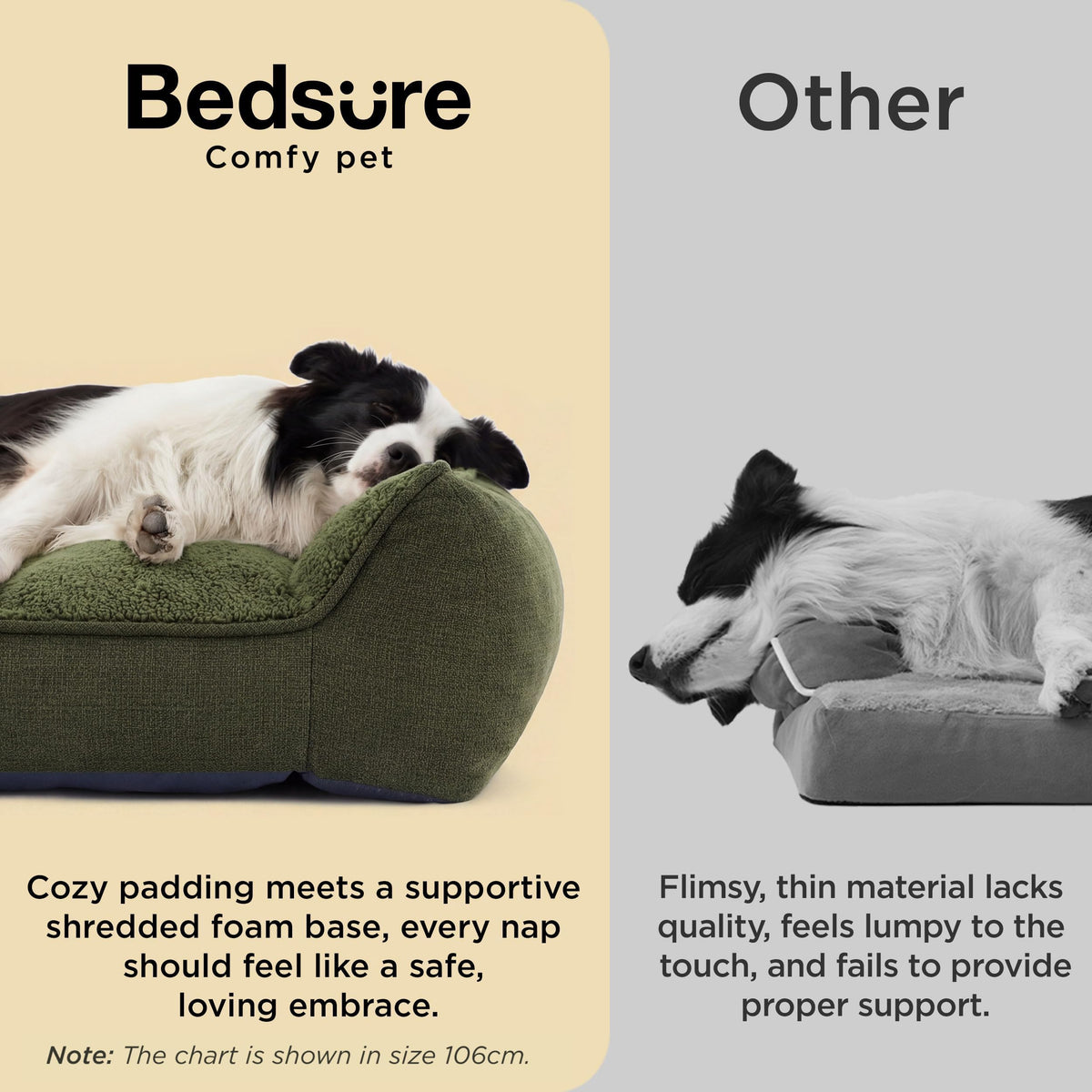 Bedsure SupportMax® Extra Thick Orthopedic XL Dog Bed for Extra Large Dogs