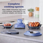 Ninja Crispi Glass Air Fryer, 4-in-1, Frosted Lilac, FN101PR | Max crisp, bake, air fry, recrisp, 450F max, 4 Qt and 6 Cup containers, PFAS-free glass