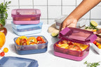 Ello 3.7 Cup Plastic Meal Prep Containers, 10 Pc, 5 Pack, Elderberry