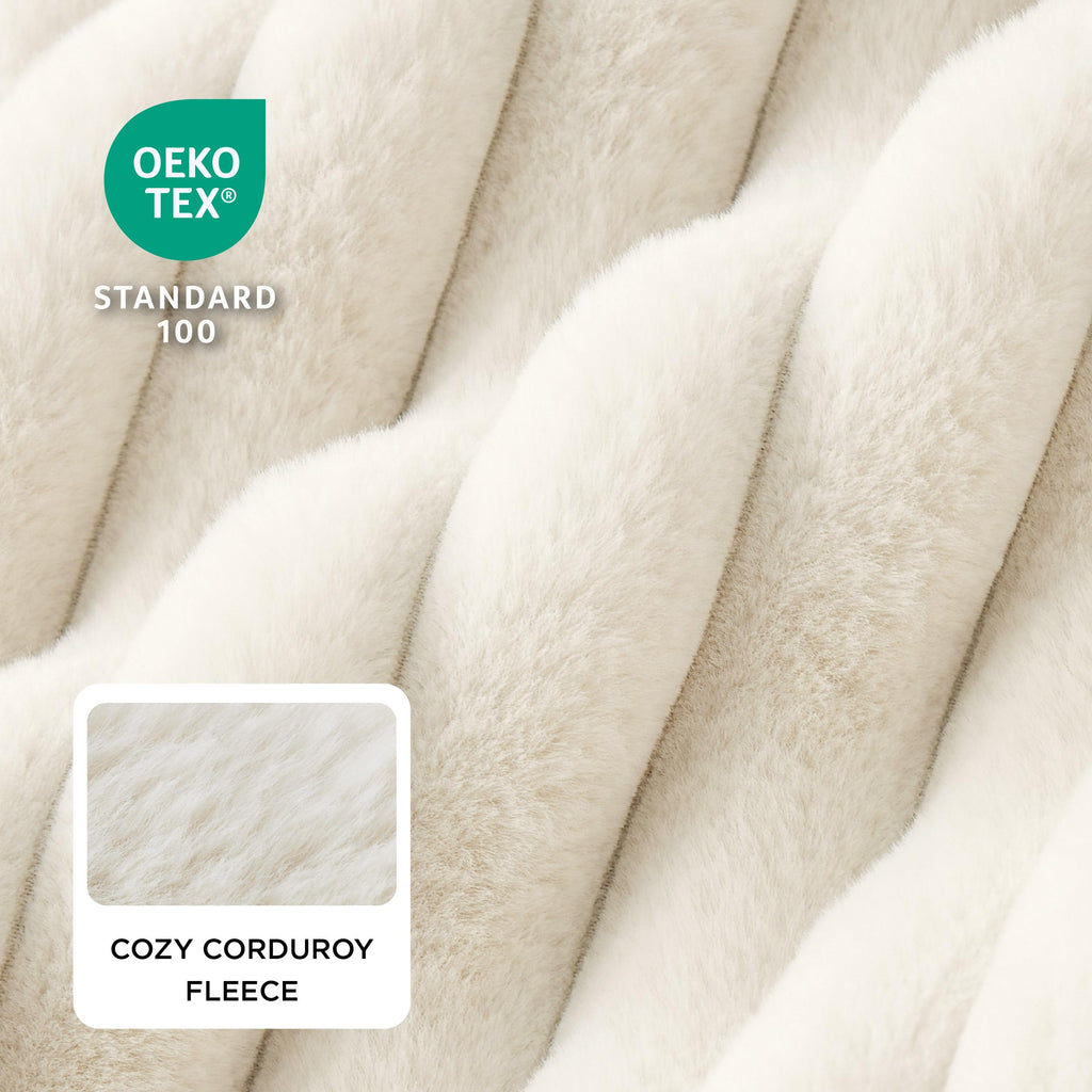 Bedsure ComfyFleece® Cute Dog Beds Large Sized Dog Washable，36in Cream