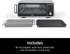 Ninja Digital Air Fry Pro Countertop Oven, 8-in-1, XL, Silver, SP201 | Extended height, Flip up & away, Air fry, roast, bake, broil, toast, dehydrate, 1800W