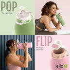 Ello Pop & Fill Insulated Stainless Steel Water Bottle with Quick Fill Lid, Leakproof Locking, Sip or Chug Spout, BPA-Free, Double Wall Vacuum Insulated for Sports, Travel & School- 22oz / 32oz / 40oz