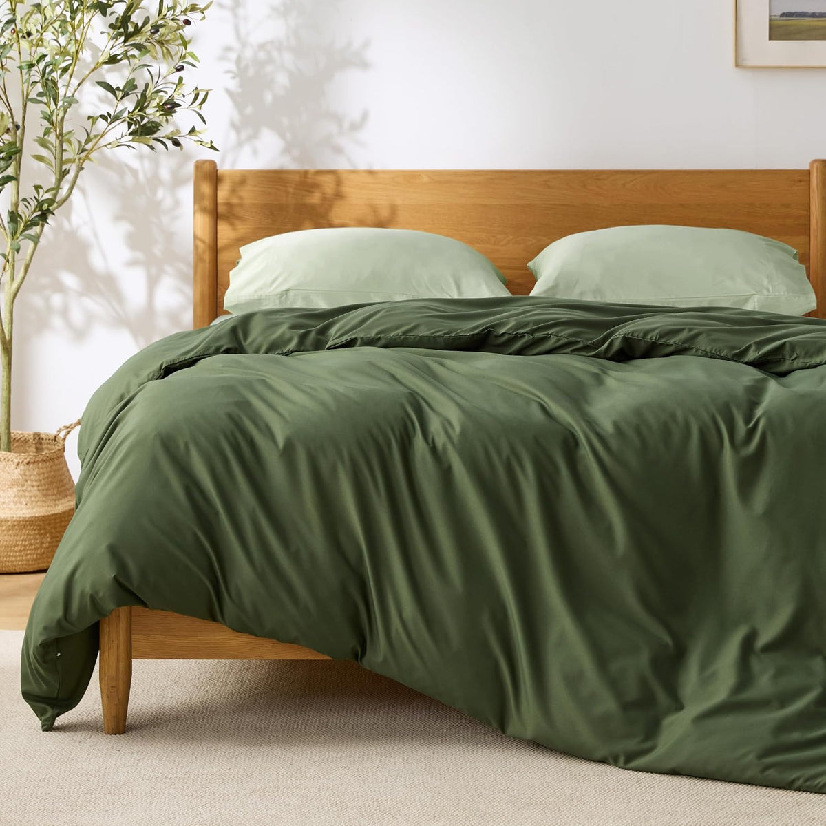 Bedsure Duvet Cover Queen Size, 3Pcs Soft Double Brushed Bedding Set, White