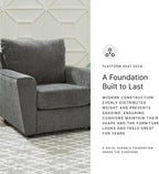 Signature Design by Ashley Stairatt Upholstered Accent Chair, Gravel Gray | 100% polyester fabric, Smooth platform foundation, 38 in width, Attached back and loose seat cushions, Flared arms