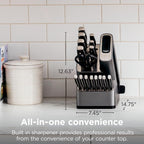Ninja® NeverDull™ 17-Pc Knife Block Set, Built-in Sharpener, Black, K32017 | Stays razor-sharp 10+ years. Rust-resistant German stainless steel blades. Few swipes of the foolproof sharpener restore edge