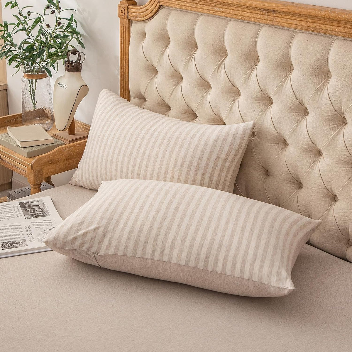 PURE ERA Jersey Knit Pillow Cases Solid Sage Green Standard