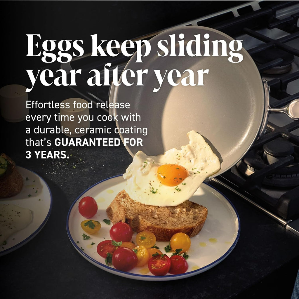 Ninja NeverQuit 3-Piece Ceramic Fry Pan Set, Iceland Blue, CQ13000BL4