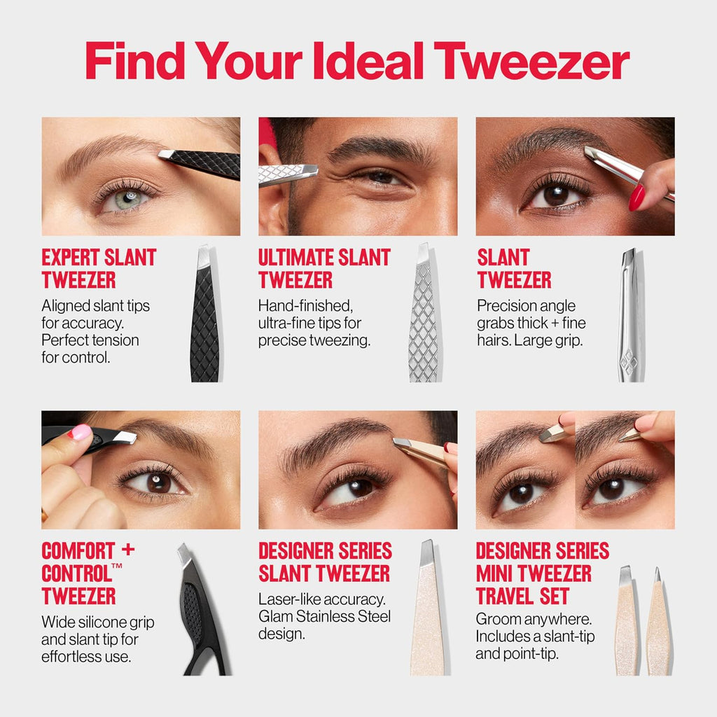 Revlon Expert Slant Tip Tweezer, Black, 1 Count