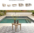 Signature Design by Ashley Gerianne Outdoor End Table, Eucalyptus Wood | Weather-resistant 5-step protective coating, Spacious 24-inch square slatted top, Sturdy 22-pound frame with tapered legs