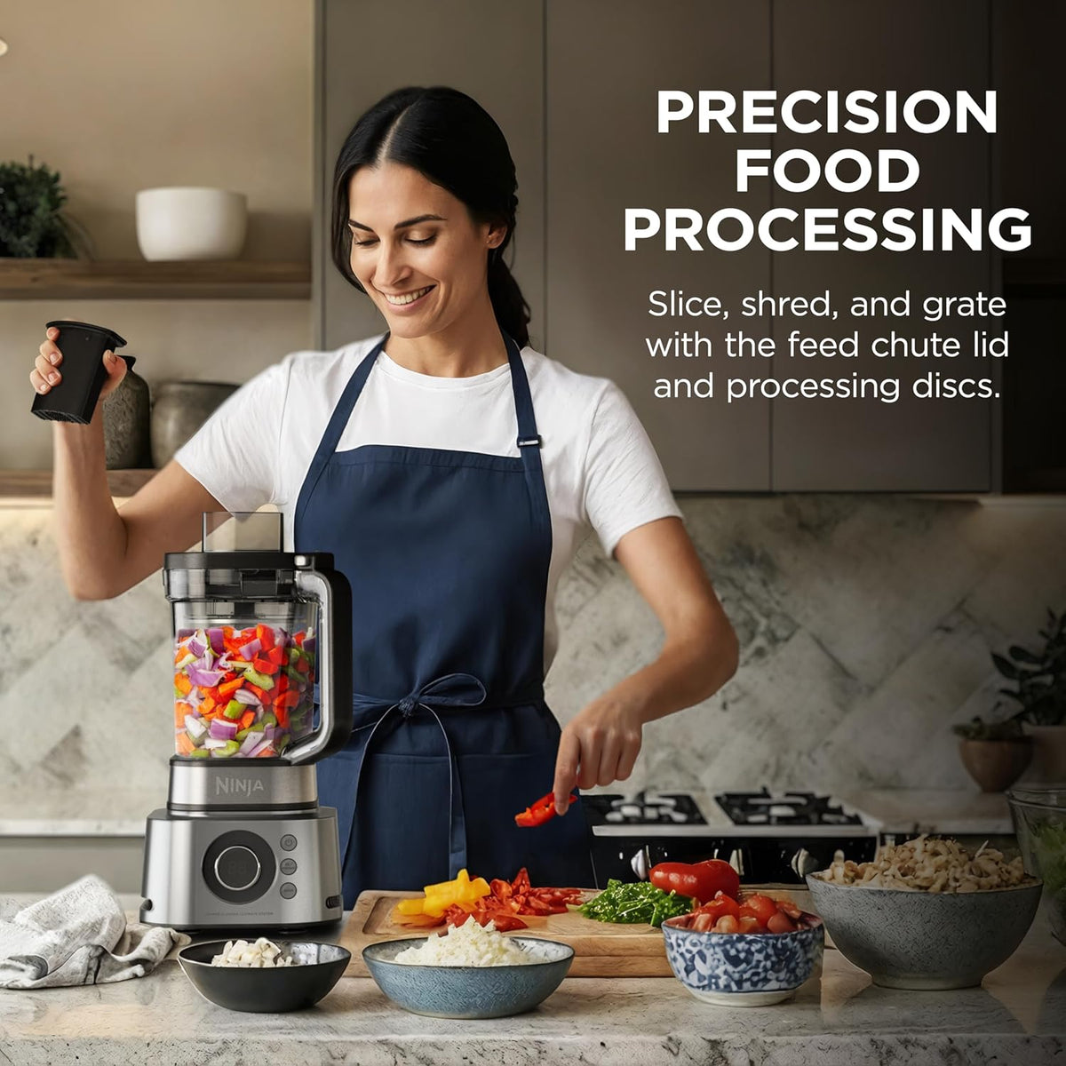 Ninja Foodi Power Blender & Processor System, 7 Functions, Silver, SS401 | 72-oz blend & processing pitcher plus XL smoothie bowl maker & nutrient extractor. 7 functions, dishwasher safe.