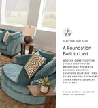 Signature Design by Ashley Laylabrook Scandinavian Upholstered Oversized Swivel Accent Chair with 3 Back Pillows, Green