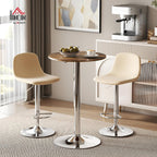 HOMCOM Round Bar Table 360 Degree Swivel Adjustable Height Rustic Brown