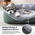 INVENHO Medium Dog Beds for Medium Dogs Washable, Rectangle Dog Bed Medium Size Dog, Orthopedic Dog Bed, Warming Soft Calming Sleeping Puppy Bed Durable Pet Bed with Anti-Slip Bottom M(30"x24"x9")