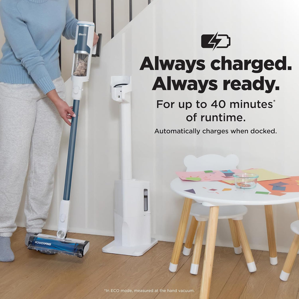 Shark Clean & Empty Cordless Stick Vacuum, 40-Min Runtime, Blue, BU3523