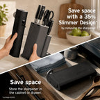Ninja® NeverDull® 10-Pc German Steel Knife Set, Black, NK32010BK1 | Stays razor-sharp 10+ years. Premium German steel. Removable sharpener stores in a drawer saving up to 35% more counter space