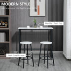 HOMCOM 3 Piece Bar Table Set Modern Dining Table Set for 2 w/Stools White