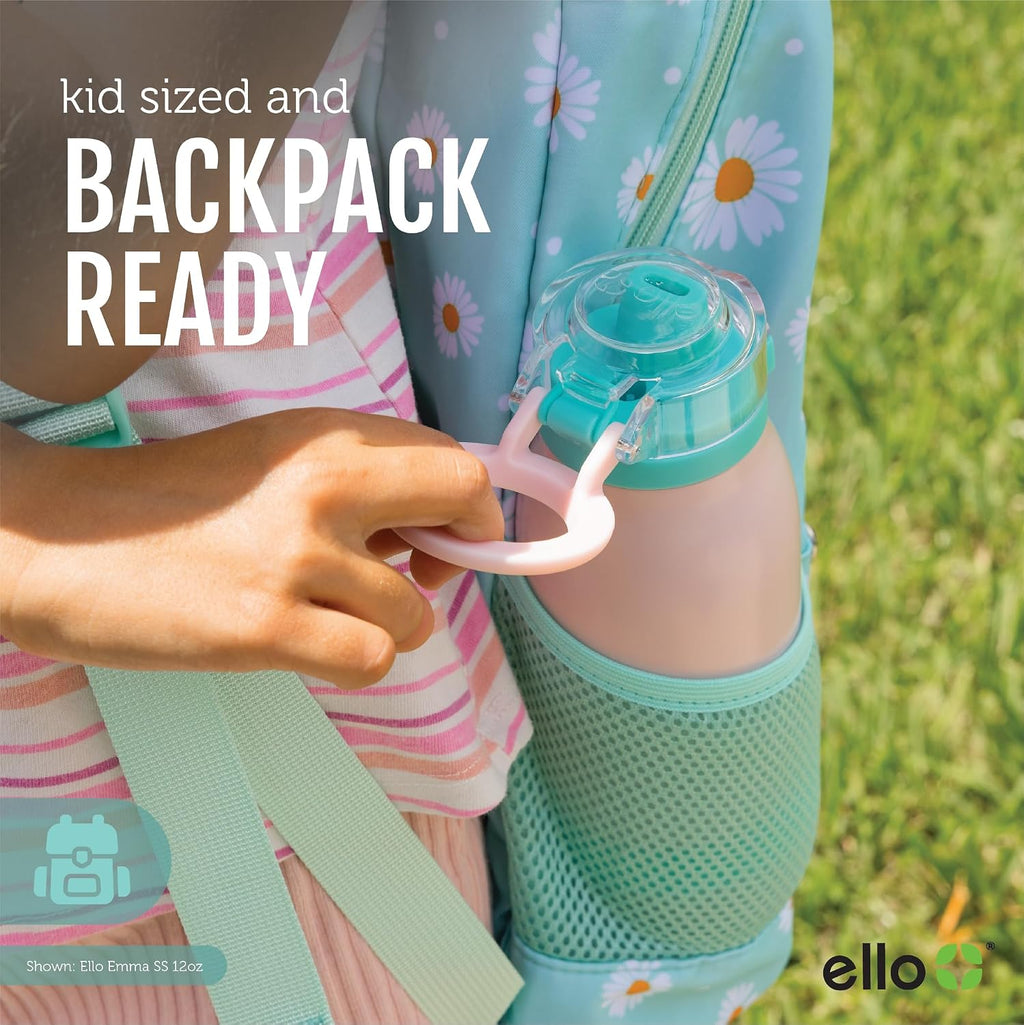 Ello Emma 14oz Insulated Stainless Kids Water Bottle with Straw, Lilac/Cashmere