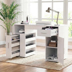 Nail Desk with Dust Collector&Wrist Rest,Portable Mobile Nail Tech Table
