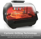 Ninja® Foodi® 6-in-1 Indoor Grill & Air Fryer, 500°F, Black/Silver, EG201 | Cyclonic Grilling, 500°F Surround Searing for char-grilled marks, virtually smoke-free. 6-in-1: Grill, Air Fry, Roast & more.