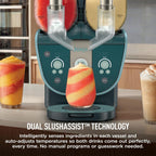 Ninja SLUSHi Twist Smart Frozen Drink Maker with Dual SlushAssist, FS701GN | 2 SLUSHI MACHINES IN 1, Serve separately or twist together, Dual SlushAssist Technology, 10+ Servings, two 72 oz vessel