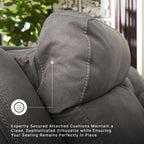 Signature Design by Ashley Power Recliner Sofa, Faux Leather Couch, Slate | Zero-draw USB charging, 6.5-in wall gap, Microfiber, Next-Gen easy to clean water resistant performance fabric