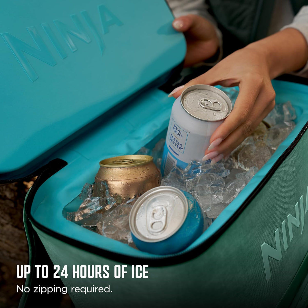 Ninja FrostVault™ Go XL Soft Backpack Cooler, Dry Storage, Cactus Green | Ninja FrostVault Go XL soft cooler, stays cool for hours with a leakproof, easy-access lid, and carries like a backpack