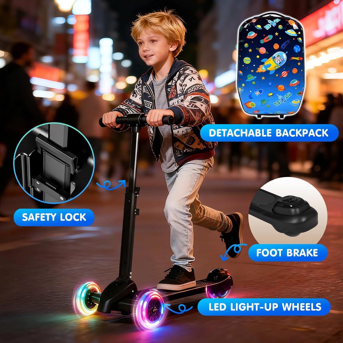 4in1 Suitcase Scooter,Ride on Suitcase for Kids,Toddler Flight Essential