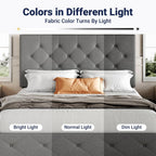 Allewie Queen Size Storage Bed Frame with 4 Underbed Drawers, Upholstered Platform Bed with Adjustable Headboard, Diamond Button Tufted, Easy Assembly, Noise-Free, No Box Spring Needed, Light Grey