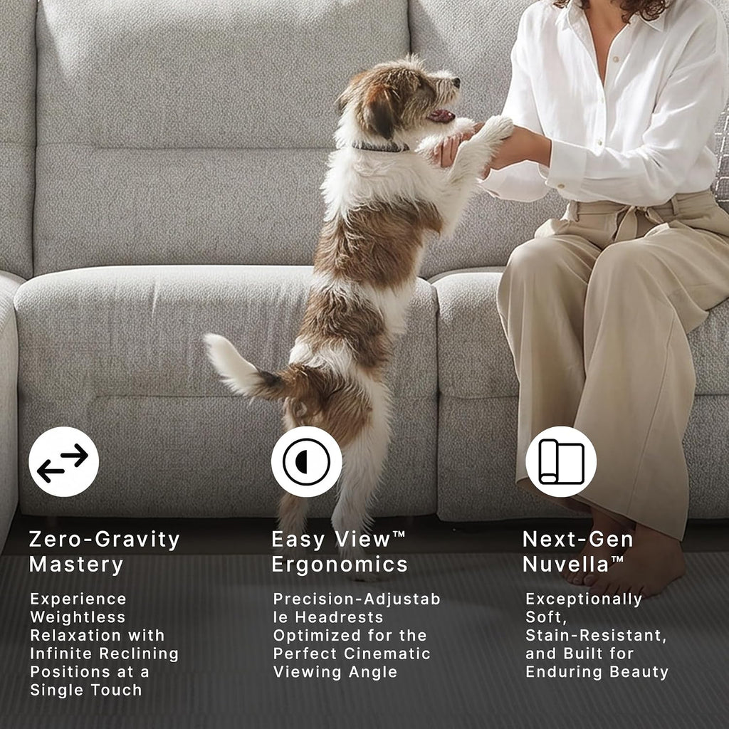 Signature Design by Ashley 3-Piece Modular Power Reclining Sectional | L-shape zero-gravity recline, Stain-resistant Next-Gen Nuvella fabric, Fits 36-inch doorway, Acklen Place Series