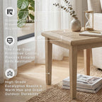 Signature Design by Ashley Gerianne Outdoor End Table, Eucalyptus Wood | Weather-resistant 5-step protective coating, Spacious 24-inch square slatted top, Sturdy 22-pound frame with tapered legs