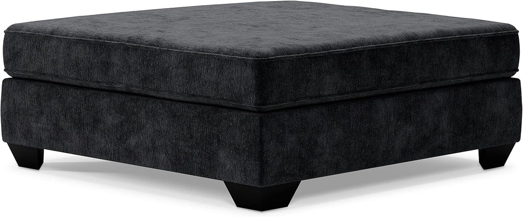Signature Design by Ashley Lavernett Contemporary Square Oversized Accent Ottoman, Dark Gray
