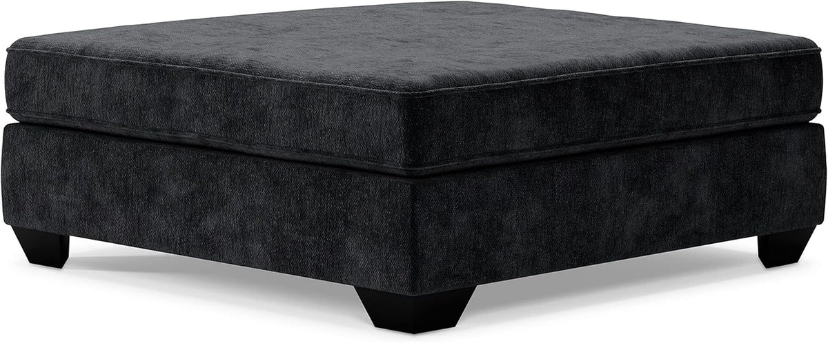 Signature Design by Ashley Lavernett Contemporary Square Oversized Accent Ottoman, Dark Gray