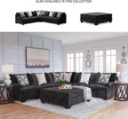 Signature Design by Ashley Lavernett Contemporary Square Oversized Accent Ottoman, Dark Gray