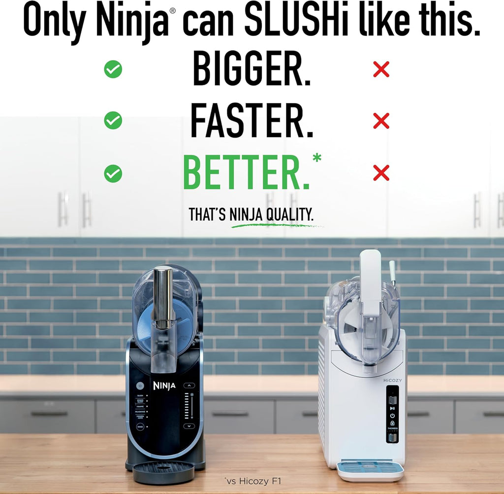 Ninja SLUSHi Professional Drink Maker, 7+ Servings, Black, FS301 | No Ice Needed, 5 Preset programs, Rapid Chill Technology, 7+ Servings, 88-Oz Easy-Fill Vessel, Dishwasher Safe Parts