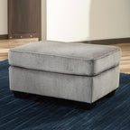 Signature Design by Ashley Altari Rectangular Accent Ottoman, Light Gray | Plush 100% polyester chenille fabric, Sturdy reinforced frame, Versatile seating and footrest, Fits 32 in doorways