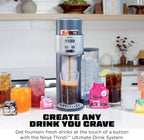 Ninja Thirsti Ultimate Drink System, Soda Maker, Cyberspace, WC3001BL2 | Still or Sparkling, Create fountain-fresh drinks with 20+ zero or low-calorie flavors, Customize your fizz and flavor
