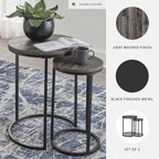 Signature Design by Ashley Gray Round Nesting Tables Set of 2