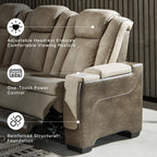 Signature Design by Ashley Next-Gen DuraPella Power Reclining Sofa, Sand | Zero gravity reclining couch, Water-repellent polyester and PU faux leather, Living room use, Medium plush foam