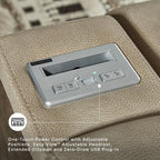 Signature Design by Ashley Next-Gen DuraPella Power Reclining Sofa, Sand | Zero gravity reclining couch, Water-repellent polyester and PU faux leather, Living room use, Medium plush foam