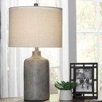 Signature Design by Ashley Linus 24.5" Ceramic Bedside Table Lamp, Black