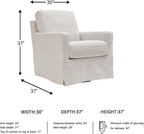 Signature Design by Ashley Nenana Swivel Glider Accent Chair, Stone Beige | Next-Gen Nuvella fabric, Machine-washable covers, 360-degree metal swivel base with gentle gliding motion