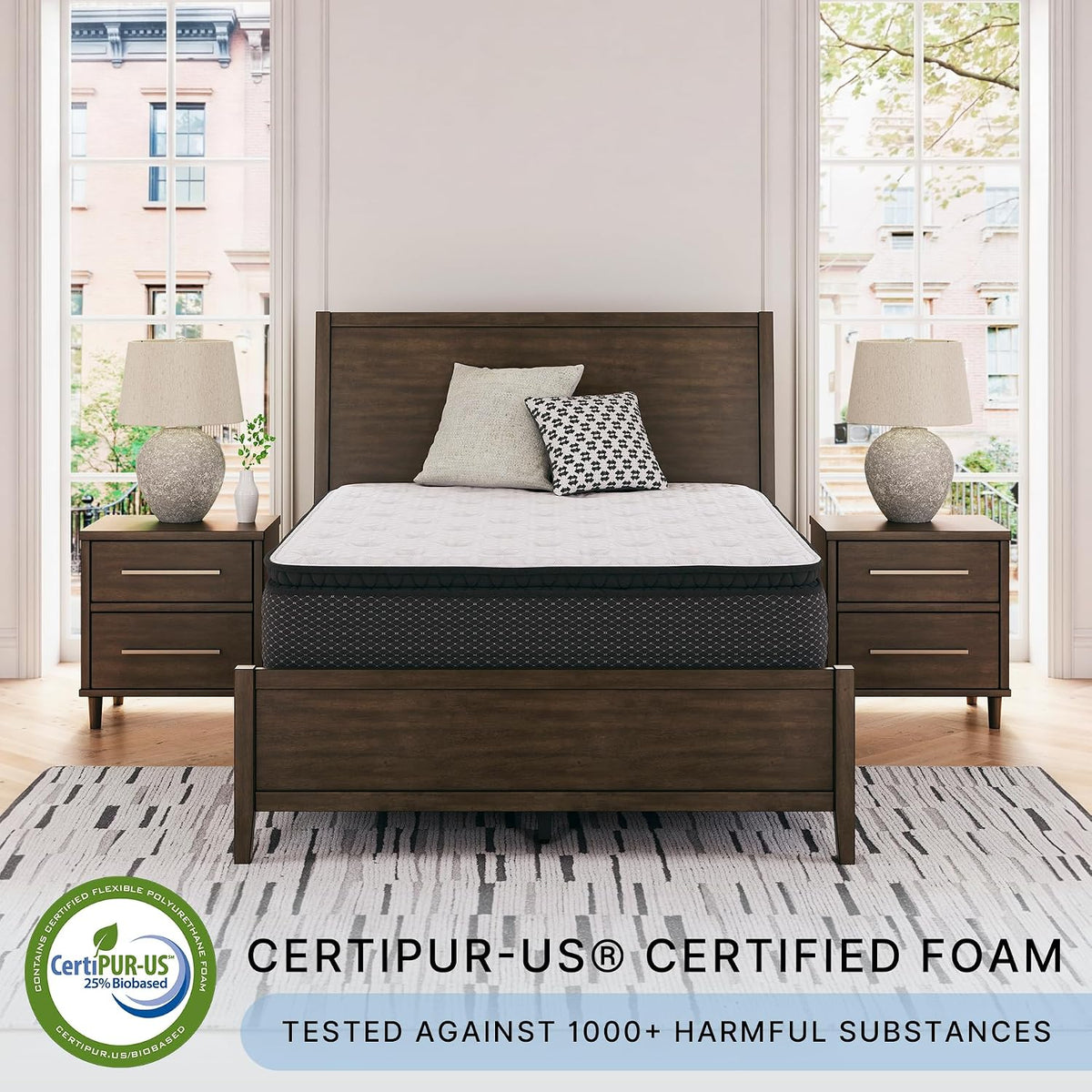 Signature Design by Ashley Queen Pillow Top 13 ' Pillow Top Hybrid Mattress with Gel Memory Foam, Edge Support for Cool Sleep and Pressure Relief, Fiberglass-Free, Bed In A Box