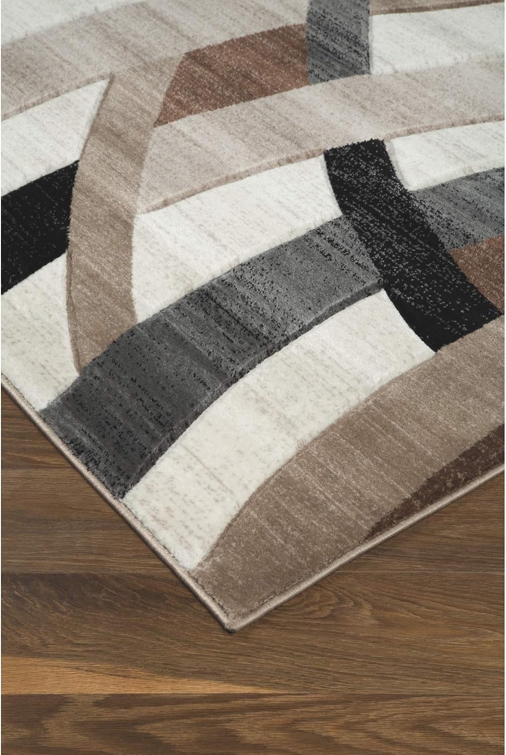 Signature Design by Ashley 7x10 Area Rug, Modern Geometric | Carved 12 mm high-low pile for tactile texture, Stain-resistant polypropylene large living room rug, Jacinth Series