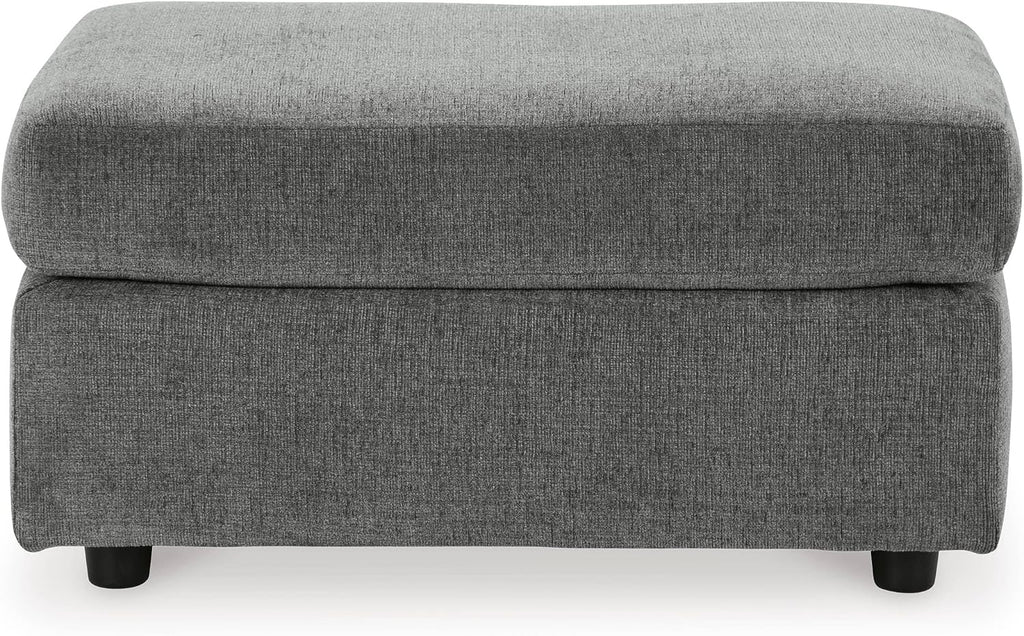 Signature Design by Ashley Stairatt Gray Rectangular Upholstered Ottoman | Plush gray chenille upholstery, Fully assembled couch extension, Sturdy 33x23 in footprint