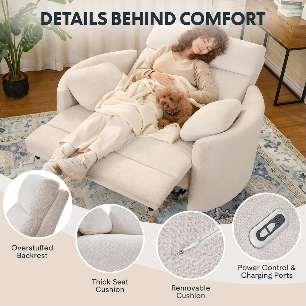 Tivra™ Mochi Oversized Power Recliner - 54" Luxury Lounging Chair