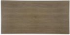 Signature Design by Ashley Serene Bay 6-Person Outdoor Dining Table | 84-inch rectangular patio dining table with wood-look finish, Rust-resistant aluminum frame, Built-in umbrella hole