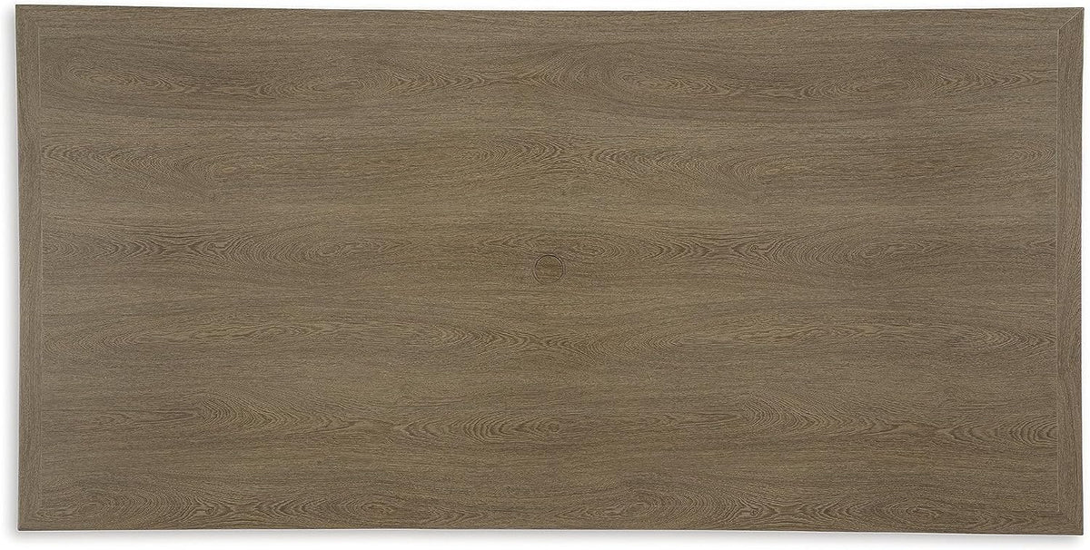 Signature Design by Ashley Serene Bay 6-Person Outdoor Dining Table | 84-inch rectangular patio dining table with wood-look finish, Rust-resistant aluminum frame, Built-in umbrella hole